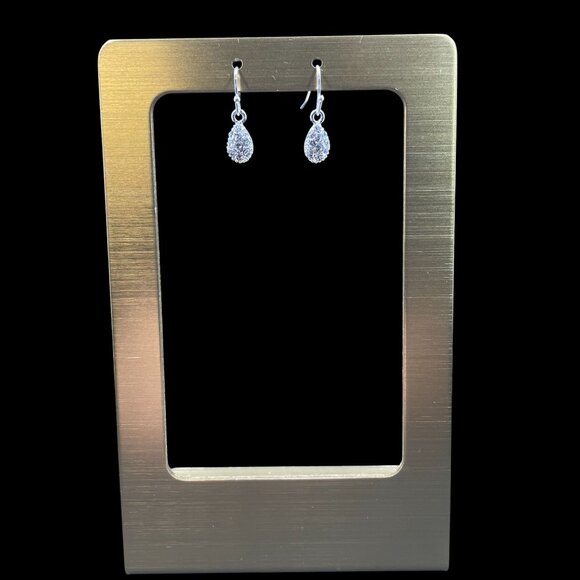 Swarovski Crystal Teardrop Earrings Silver Holiday Gift Sparkle Glam Christmas - Picture 2 of 6